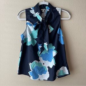 A New Day Blue Floral Tank Top with Scarf